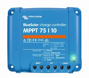 MPPT solární regulátor Victron Energy 75/15 napětí panelů 75V, 15A, Baterie 12V/220Wp nebo 24V/440Wp,Integrovaný bluetooth.