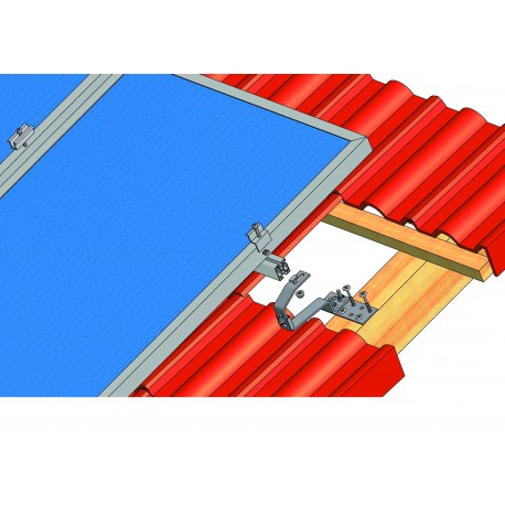 Set konstrukce pro 10 panelů 2,5kW, pro betonové a pálené taškové střechy