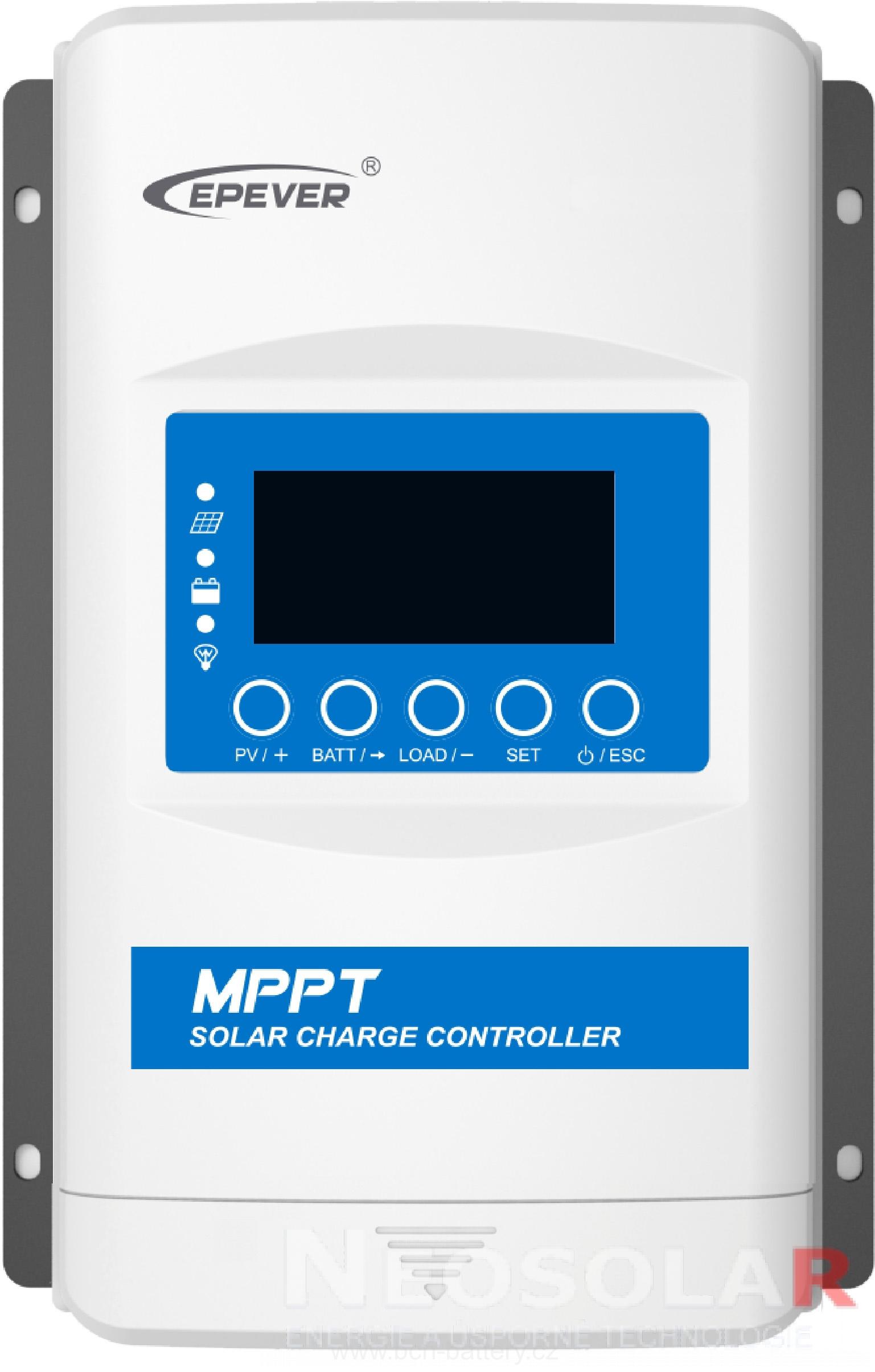 MPPT solární regulátor EPever 4415N 150VDC/!!40A série XTRA - 12/24/48V, FV max 520/1040/2080Wp