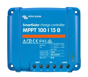 MPPT solární regulátor Victron Energy 100/20 napětí panelů 100V, 20A, Baterie 12V/290Wp nebo 24V/580Wp, Integrovaný Bluetooth