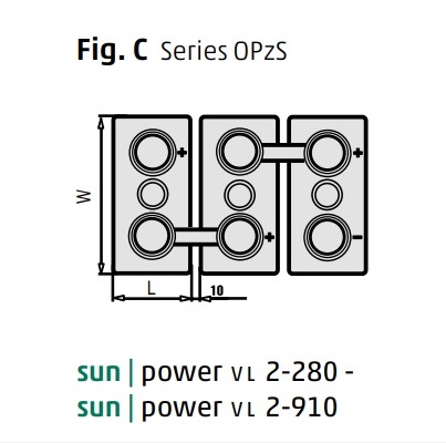 Solární baterie Hoppecke Sun Power VL 2-420, 2V / 420Ah C100