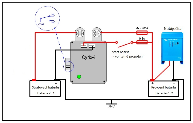 Victron Energy Cyrix-i 12-24V 400A, Inteligentní propojovač  startovací a provozní baterie