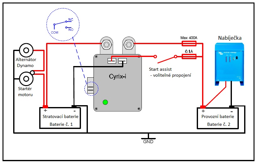 Victron Energy Cyrix-i 12-24V 400A, Inteligentní propojovač  startovací a provozní baterie