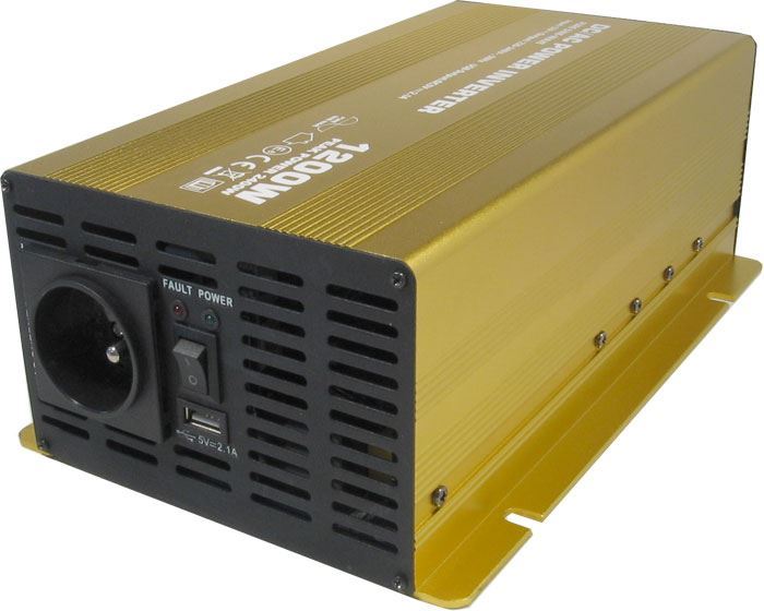 Měnič napětí 24V/230V 1200W, Soluowill NP1200, čistá sinusovka