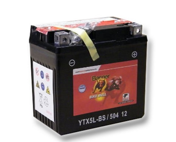 Motobaterie Banner Bike Bull AGM YTX5L-BS, 4Ah, 12V