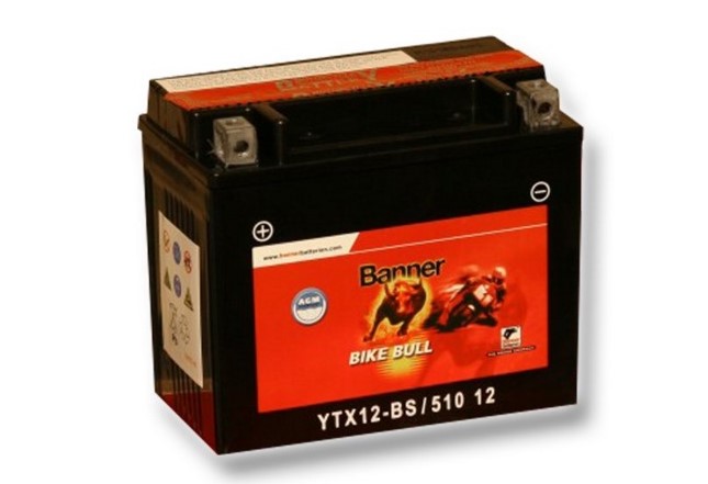 Motobaterie Banner Bike Bull AGM YTX12-BS, 10Ah, 12V