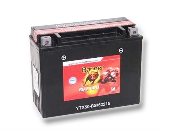 Motobaterie Banner Bike Bull AGM YTX50-BS, 22Ah, 12V