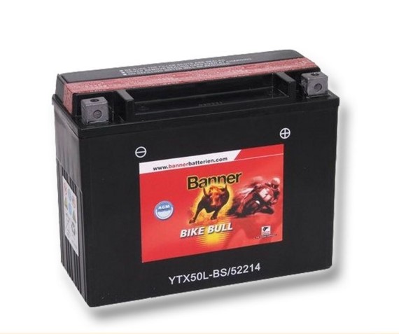 Motobaterie Banner Bike Bull AGM YTX50L-BS, 22Ah, 12V