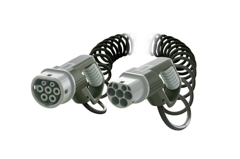 Spirálový nabíjecí kabel pro elektromobily Phoenix Contact 1404567, 4 m, Typ 2, 20A, 3fázový