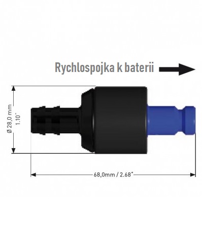 Rychlospojka BFS pro baterii prům.10mm, , Connection Male NW 10, vsuvka AQM