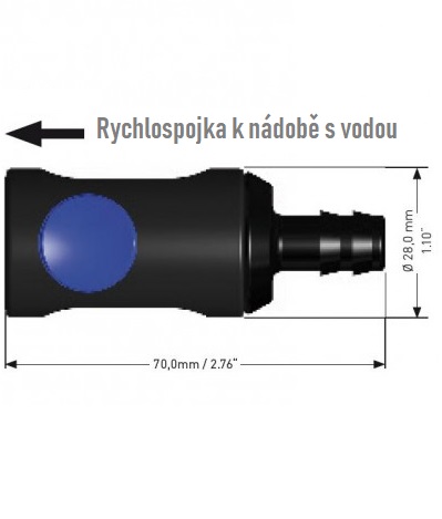 Rychlospojka BFS od nádoby prům.10mm, 09KUM1B, Connection Female NW 10mm, uzávěr AQM Nový typ