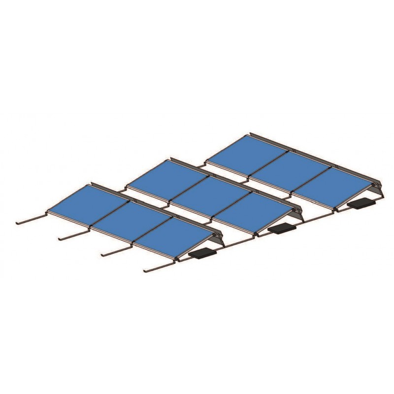 Set samozátěžová konstrukce pro 8 panelů 2kW, orientace JIH