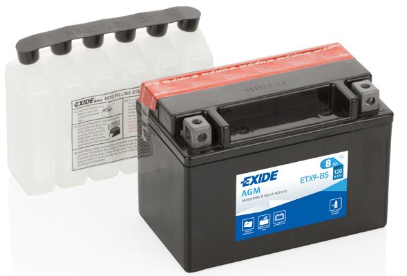 Motobaterie EXIDE ETX9-BS 12V, 8Ah, 120A, Maintenance Free