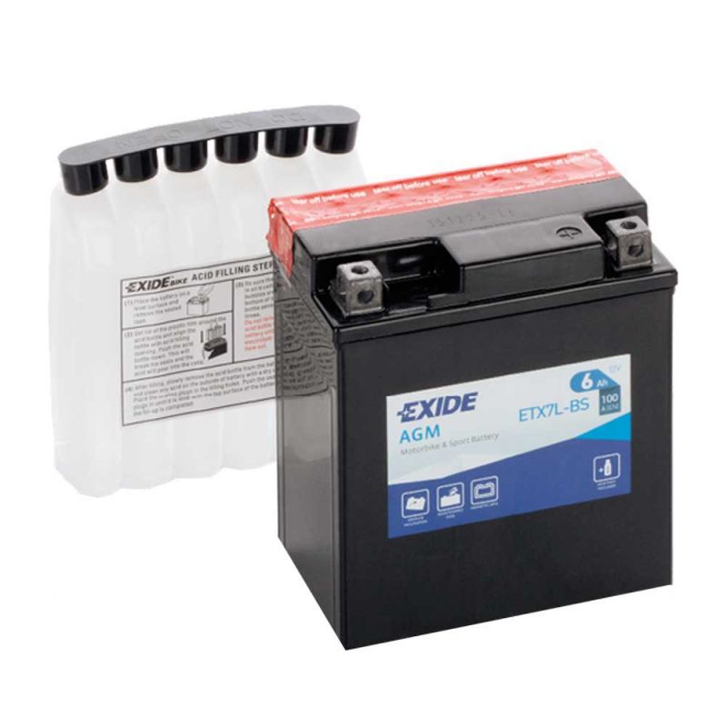 Motobaterie EXIDE ETX7L-BS 12V, 6Ah, 100A, Maintenance Free