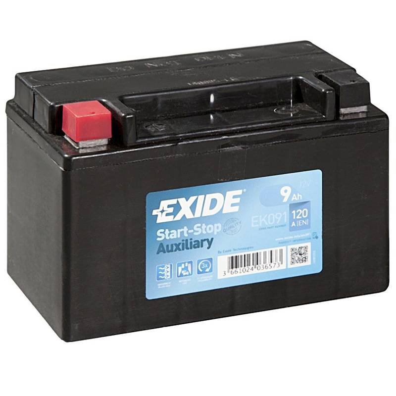 Záložní baterie EXIDE START-STOP AGM 9Ah, 12V, 120A, EK091