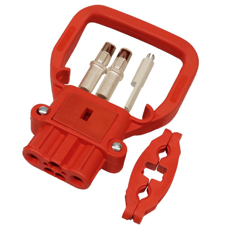 Konektor Rema Euro DIN 80A, 150V, RED, 0450001501, průřez kabelu 25mm2 Baterie/zásuvka