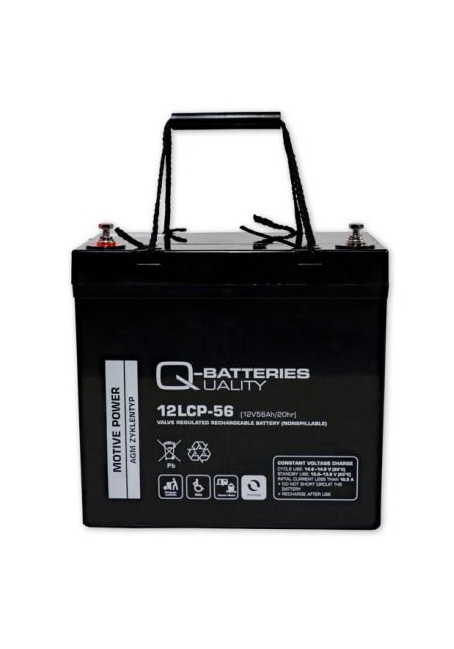 Q-Batteries 12LCP-56 12V 56Ah trakční AGM akumulátor 229x138x229 M6