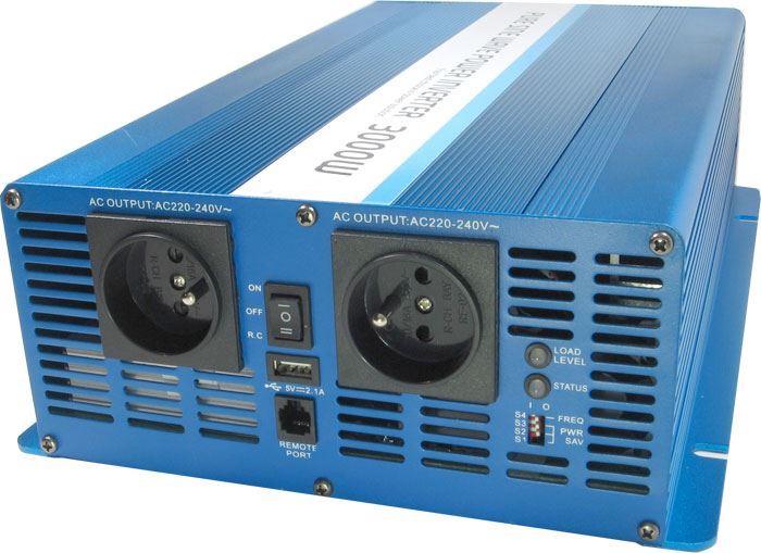 Měnič napětí CARSPA SK3000 24V/230V 3000W D.O. drátové Čistá sínusovka