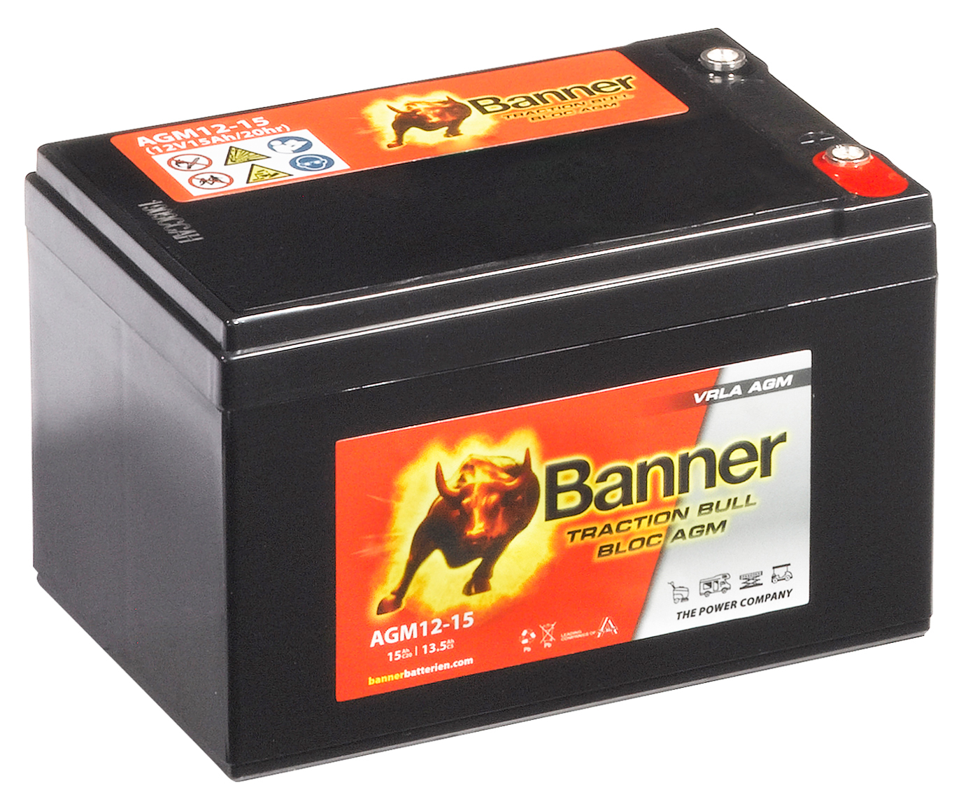 Trakční baterie Banner AGM 12-15 12V 15Ah C20 / 12Ah C5 Deep cycle