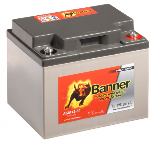 Trakční baterie Banner AGM 12-51 12V 51Ah C20 / 44Ah C5 Deep cycle
