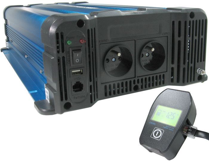 Měnič napětí Solarvertech FS3000 12V/230V 3000W, USB, Solarvertech FS3000, čistá sinusovka, D.O. drátové