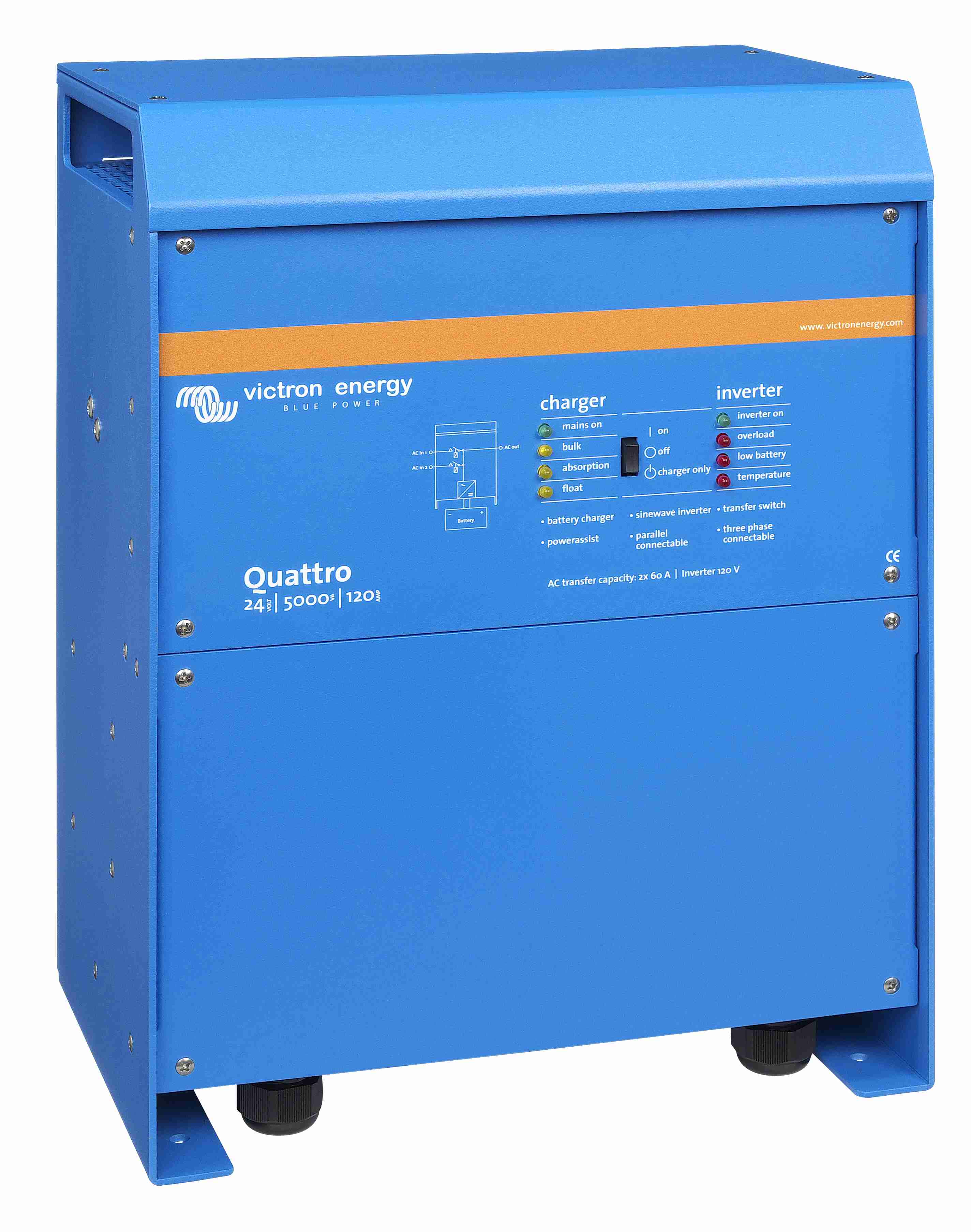 Měnič/nabíječ Victron Energy Quattro 24V/5000VA/120A-100A/100A 4000W