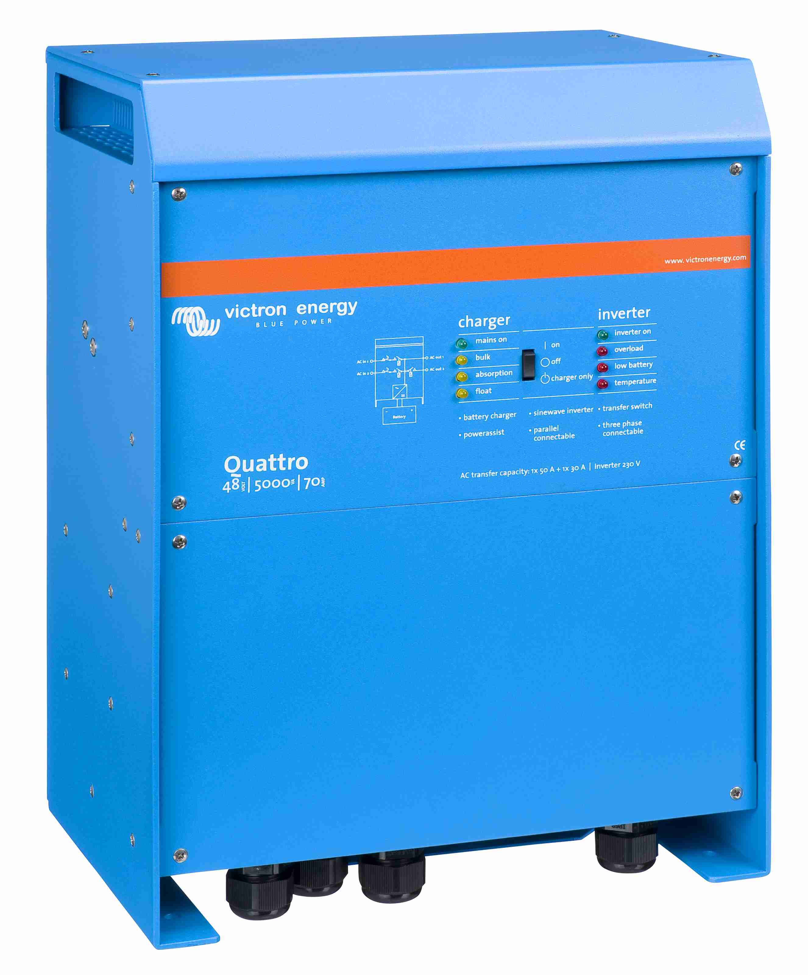 Měnič/nabíječ Victron Energy Quattro 48V/5000VA/70A-100A/100A 4000W