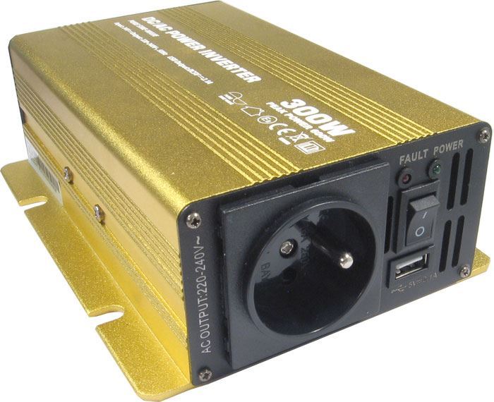 Měnič napětí 12V/230V 300W, Soluowill NP300, čistá sinusovka