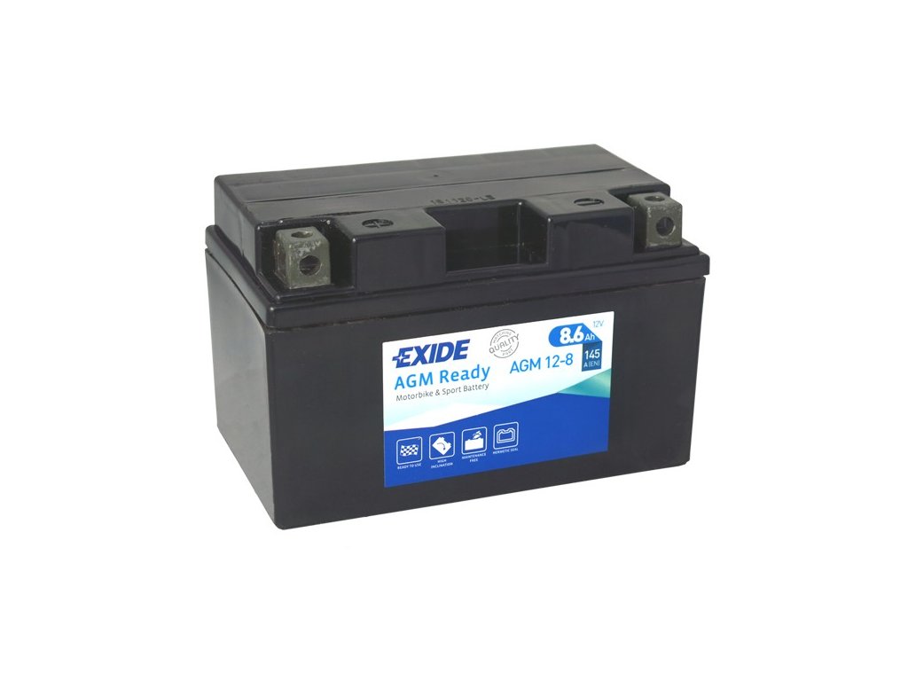 Motobaterie EXIDE Bike AGM12-8 (YTZ10-BS), 12V, 8,5Ah, 145A