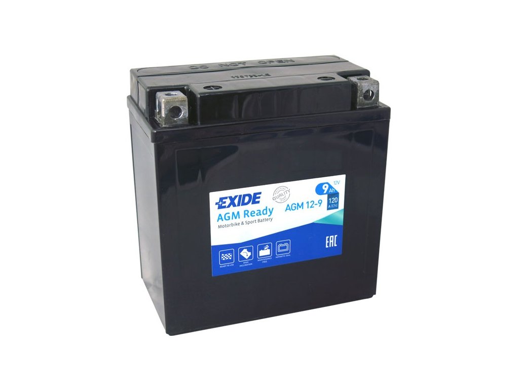 Motobaterie EXIDE Bike AGM12-9 (YB9-B), 12V, 9Ah, 120A 