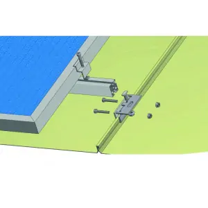 Set konstrukce pro 10 panelů 2,5kW, pro ploché střechy z falcovaného plechu