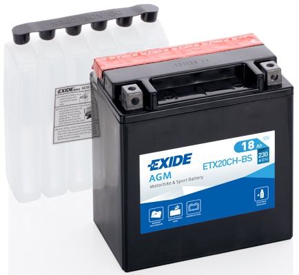 Motobaterie Exide ETX20CH-BS, 12V, 18Ah, 230A, Maintenance Free