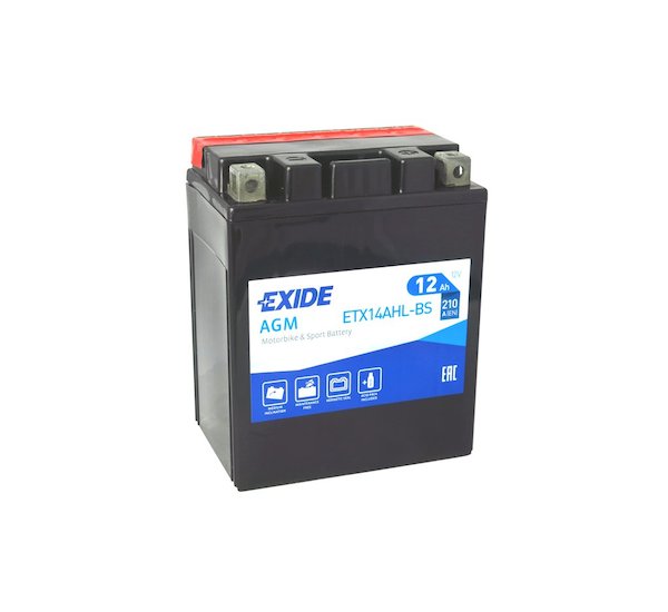 Motobaterie EXIDE ETX14AHL-BS, 12V, 12Ah, 210A, Maintenance Free