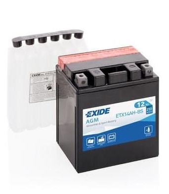 Motobaterie EXIDE ETX14AH-BS, 12V, 12Ah, 210A, Maintenance Free