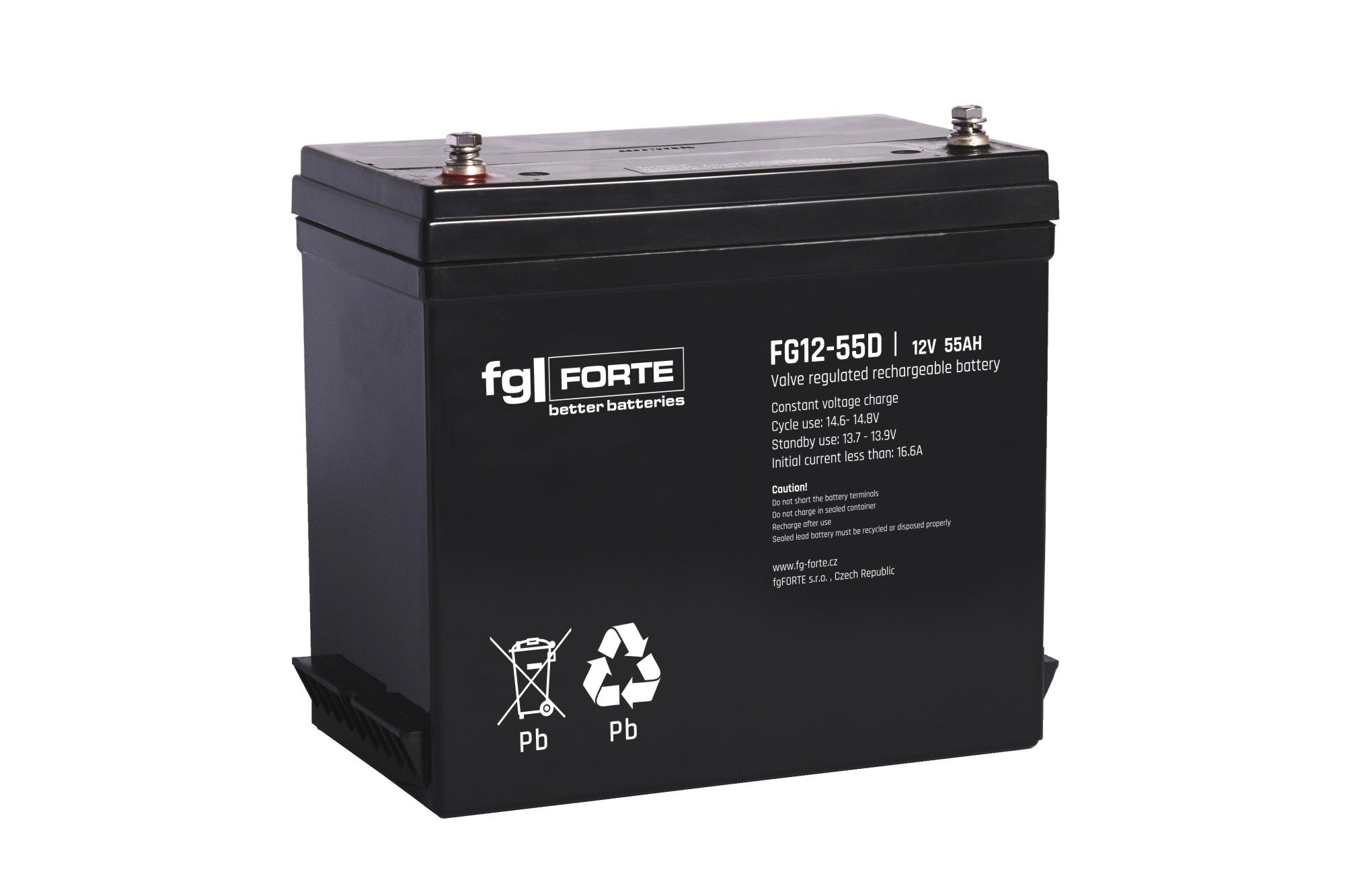fg-FORTE FG12-55D 12V/55Ah cyklický AGM akumulátor 229x138x210 mm M6