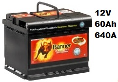 Autobaterie Banner Running Bull AGM 560 01, 60Ah, 12V / 640A ( 56001 )