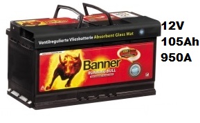 Autobaterie Banner Running Bull AGM 605 01, 105Ah, 12V / 950A ( 60501 )