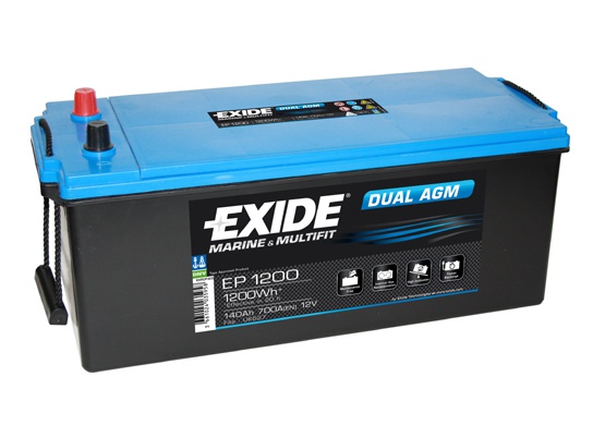 EXIDE Dual AGM EP1500 12V, 180Ah, 900A, *1500Wh