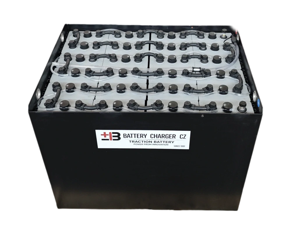 Trakční baterie BCH Battery 48V 5PzS625 s Aquamatic systémem, 827 x 627 x 612 mm DIN A