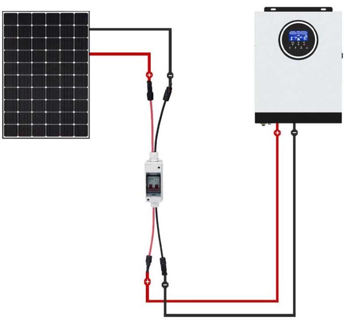 Rozvaděč DC s dvoupólovým jističem 16A/C 2P LQB1-16Z /DC string box 500V/ pro FVE