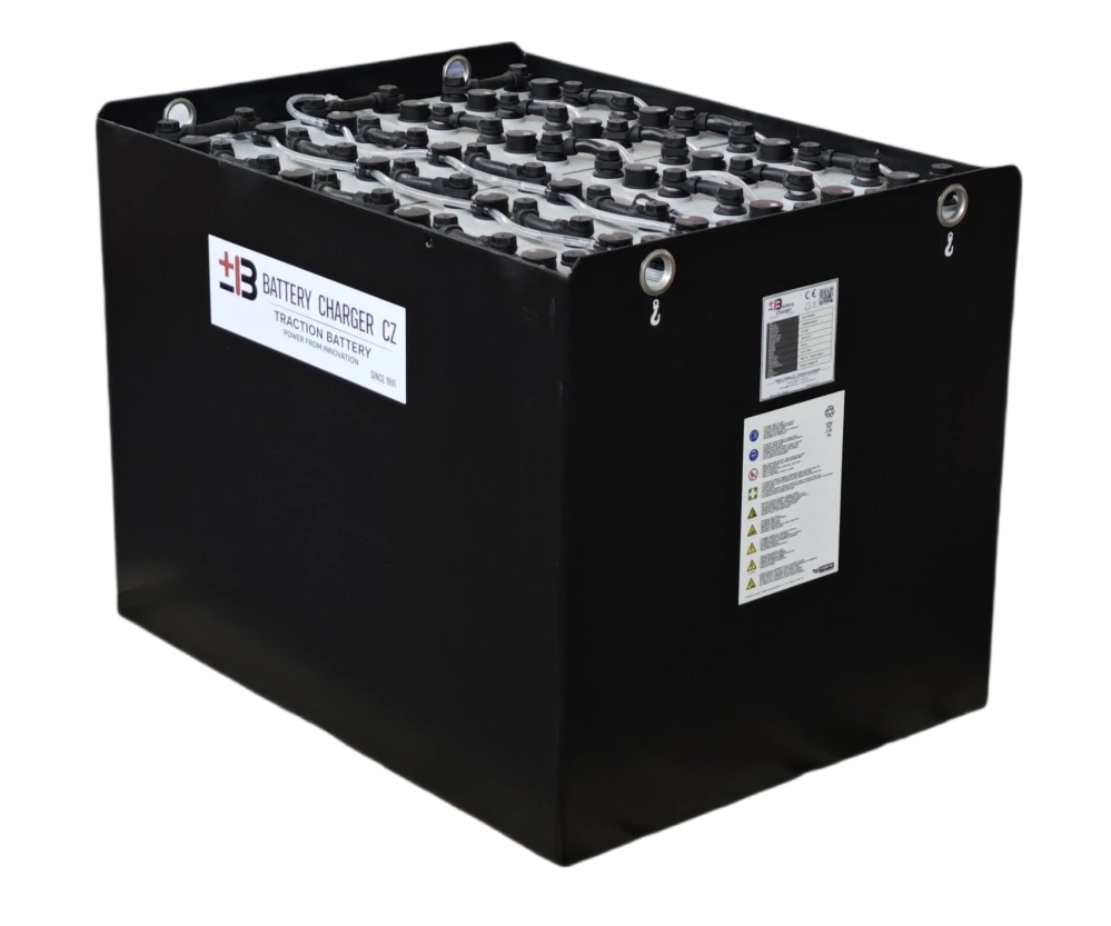 Trakční baterie BCH Battery 48V 5PzS625 s Aquamatic systémem, 827 x 627 x 612 mm DIN A